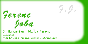 ferenc joba business card
